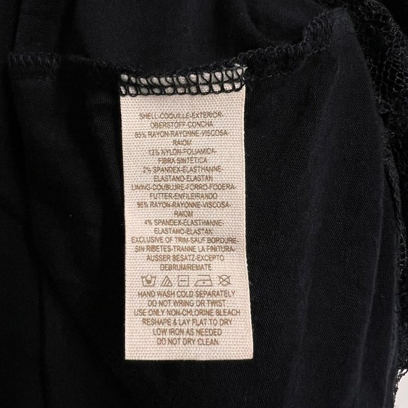 Free People Mini Dress L Black Lace Flirt For You Long Sleeve Cut Out Back - Picture 10 of 10